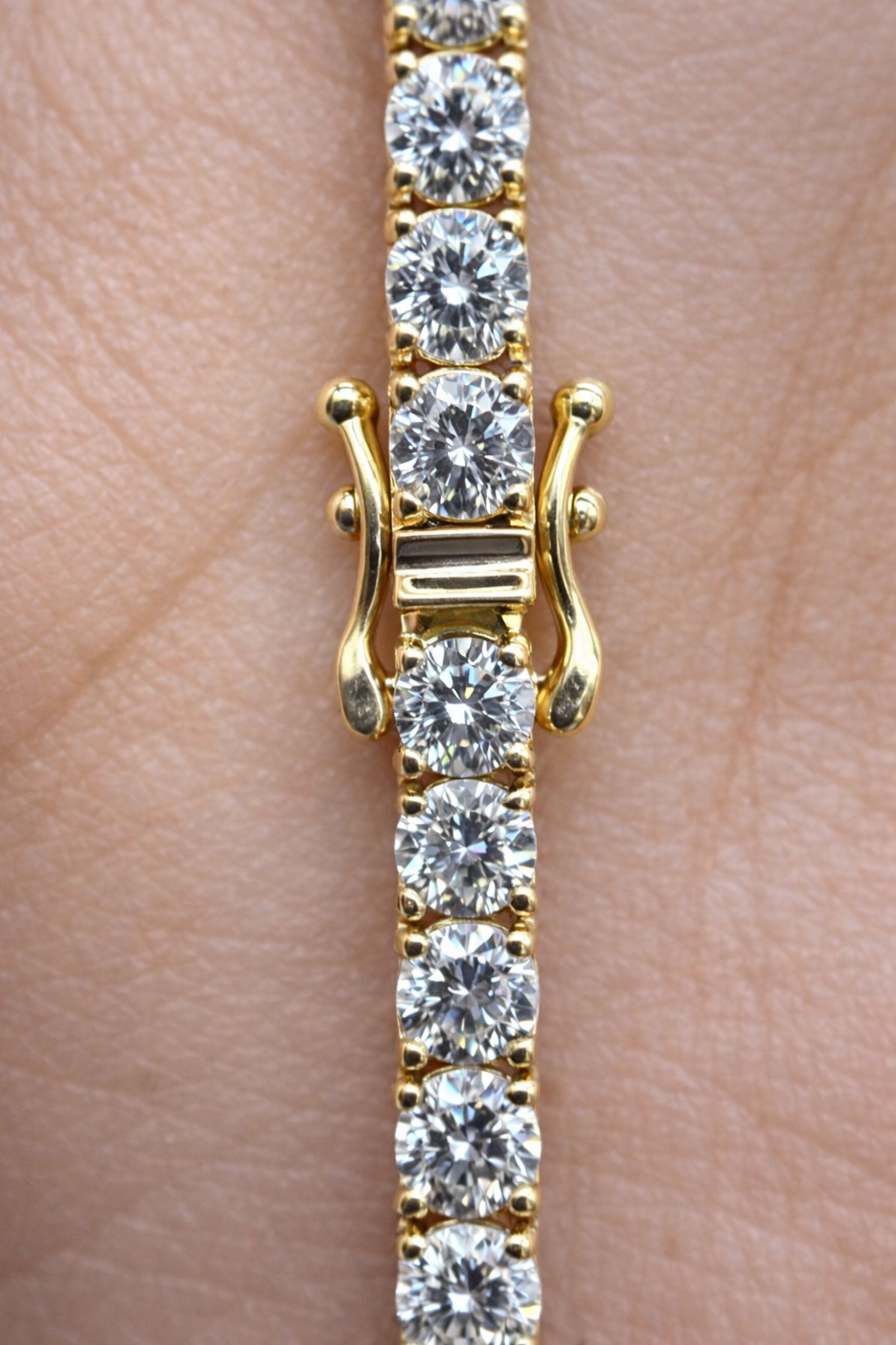 5.61ct 14K Yellow Gold 7" Lab Diamond Tennis Bracelet