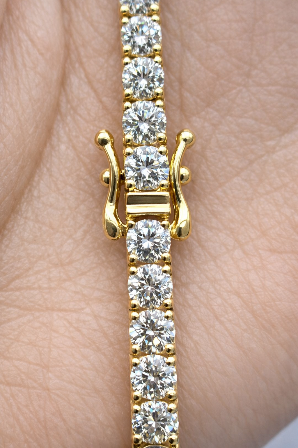 6.84ct 14K Yellow Gold Lab Diamond 7" Tennis Bracelet