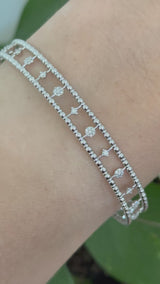 White gold 0.35ct natural diamond flex bracelet