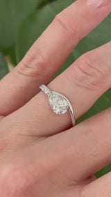 White Gold East West Set 1.16ct Pear Shape Lab Diamond Ring