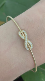 Yellow gold 0.51ct natural diamond infinity flex bracelet