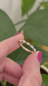 Rose gold 0.54ct marquise lab diamond band