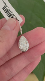 White gold 4.01ct pear shape lab diamond pendant