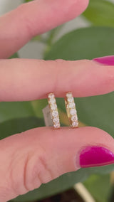 12.8mm yellow gold 0.45ct lab diamond hoop earrings