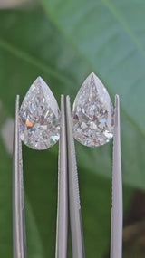 IGI 2.24CT + 2.25CT PEAR PAIR D VS1 + E VS1