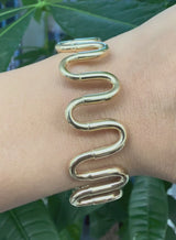 14KT Yellow Gold wavy Bangle Bracelet