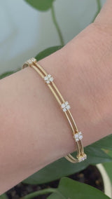 Yellow gold 0.72ct natural diamond flex bracelet