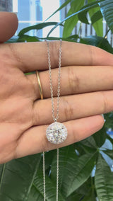 14KT White Gold Round Pendant