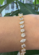 7.08Ct Multi Shape Lab Diamond 7 inches  Tennis Bracelet