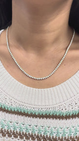 9.46 cttw Lab 17 inches Yellow Gold Graduated Tennis Necklace