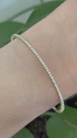 Yellow gold 1.7ct natural diamond flex bracelet