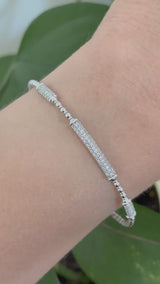 White gold 0.535cts natural diamond flex bracelet