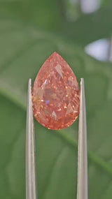 IGI 3.57CT PEAR FANCY VIVID PINK VS1