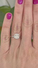 White gold IGI certified 3ct cushion lab diamond ring
