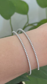 White gold 1.42ct natural diamond wrap around flex bracelet