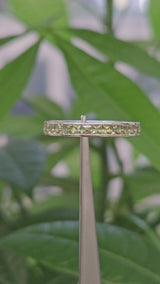 Light Green Sapphire ombre white Gold Ring