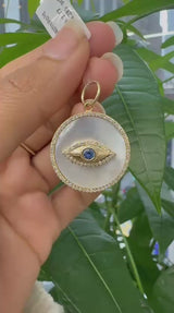 14KT Yellow Gold Blue Sapphire Pendant