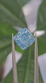 IGI 3.06CT SQUARE CUSHION FANCY VIVID BLUE VS1