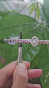 1.25ct White Gold Color Lab Diamond Bracelet Bangle