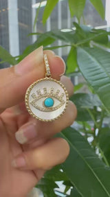 14KT Yellow Gold Evil Eye Pendant