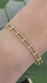Yellow gold 0.29ct natural diamond flex bracelet