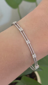 White gold 0.685ct natural diamond flex cuff