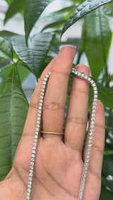 9.51 cttw Lab 17 inches White Gold Tennis Necklace