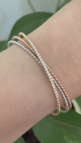 Tri color gold 0.44ct natural diamond flex bracelet