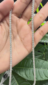 10 cttw Lab 17 inches White Gold Tennis Necklace