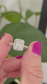 White gold illusion diamond ring