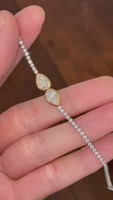 Pear & Round Shaped Lab Diamond 7" Bracelet