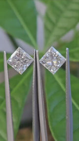 IGI 1.01CT + 1.05CT PRINCESS PAIR E VVS2 + D VVS1