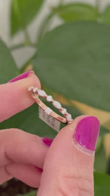 Rose gold 0.42ct marquise and round lab diamond band