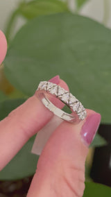 White gold round lab diamond band