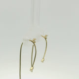 Minimal Diamond Threader Drop Earrings 14K