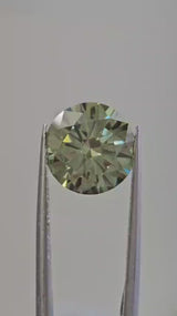 IGI 4.01CT ROUND FANCY VIVID GREEN VS1