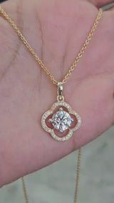 1.67ct Yellow Gold Lab Diamond 16.75" Necklace