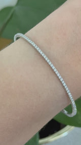 White gold 1.4ct natural diamond flex bracelet