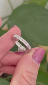 White gold east west set emerald cut lab diamond band