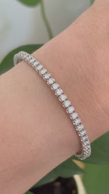 White gold 4ct natural diamond flex bracelet