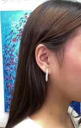 2CT Lab-Grown Diamond Sterling Silver Hoop Earrings