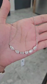 4.49ct White Gold Multi Shape Lab Diamond 16" Necklace