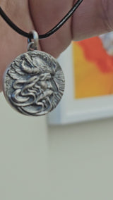 Antique Inspired Viking Necklace Sterling Silver and diamonds