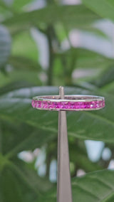 Dark Pink Sapphire Ombre White Gold Ring