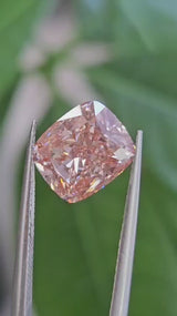 IGI 3.22CT CUSHION FANCY INTENSE BROWN PINK VS2