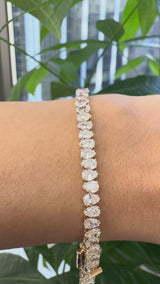 7.19CT Pear Lab Diamonds Tennis Bracelet