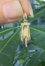 Middle Finger Diamond Charm 14k