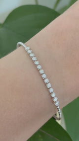White gold 0.715ct natural diamond flex bracelet