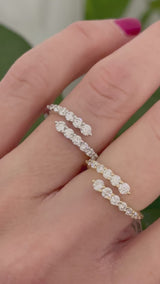 Lab diamond bypass rings available in white and yellow gold