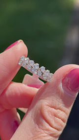 White gold pear shape lab diamond band